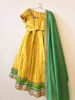 Picture of Bright Yellow and Green Brocade Lehenga