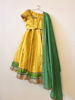 Picture of Bright Yellow and Green Brocade Lehenga