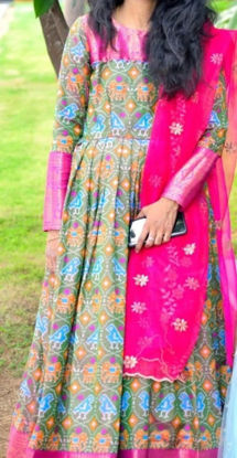 Picture of Ikkat print long Frock without Dupatta