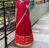 Picture of Customized Red Velvet Lehenga with Banaras border