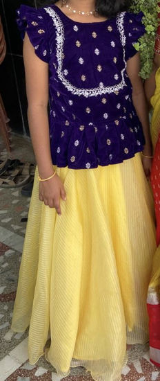 Picture of Organza lehenga with velvet blouse For 8-10Y