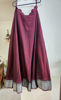 Picture of Maroon and grey half saree from bullion knot
