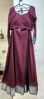 Picture of Maroon and grey half saree from bullion knot
