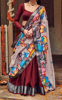 Picture of Maroon and grey half saree from bullion knot