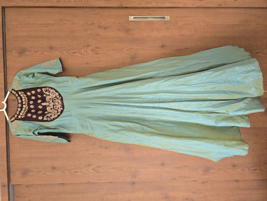 Picture of Green Brown Maggam work Frock