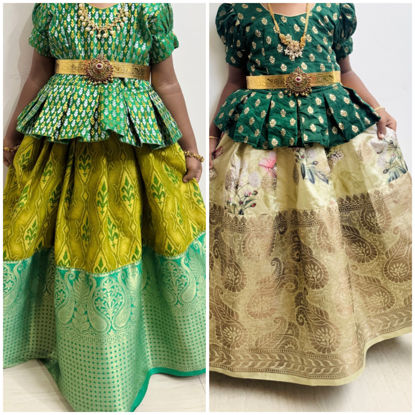 Picture of Combo of two ehinic pattu lehangas For 2Y