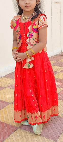 Picture of Paithani overcoat Frock For 4-5Y