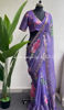 Picture of Lavender Kota floral saree with stiched blouse