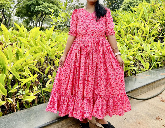 Picture of Muslin silk floral longfrock