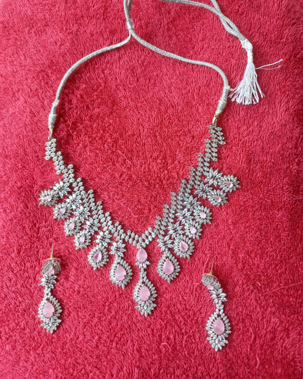 Picture of Rose Radiance Crystal Bridal Necklace Set