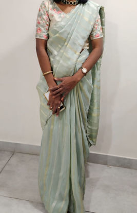 Picture of Party wear saree with readymade blouse