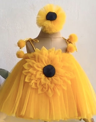 Picture of Sunflower frock with veil and headband