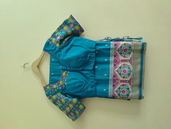 Picture of Paithani saree with work blouse