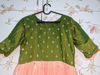 Picture of Peach and mehendi green work long frock