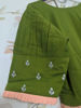 Picture of Peach and mehendi green work long frock