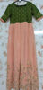 Picture of Peach and mehendi green work long frock