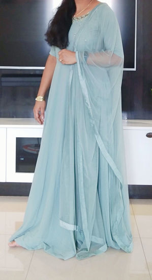 Picture of Soch pastel green long dress with Duppatta