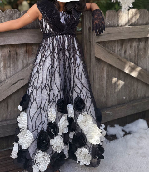 Picture of Black Floral Frock For 3-4Y