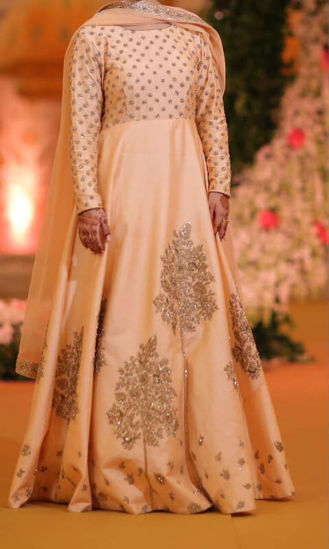 Picture of Peach long anarkali suit