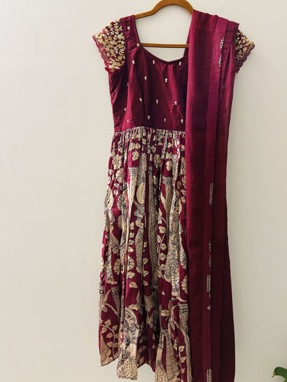 Picture of Marron Pure pen Kalamkari Anarkali