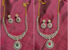 Picture of 2 in 1 Diamond look alike necklace and earrings with changeable stones