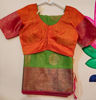 Picture of Beautiful green with orange saree