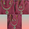 Picture of 3 in 1 Diamond look alike necklace and earrings with changeable stones