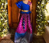 Picture of Indigo Blue top with Purple lehenga For 5-8Y