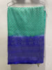 Picture of Sea blue with royal blue blouse saree