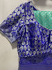 Picture of Sea blue with royal blue blouse saree