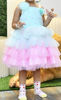 Picture of Pearl embellished Yolk and Layered Tulle frock with Teal and Pink color for 3-4Y
