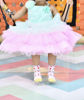 Picture of Pearl embellished Yolk and Layered Tulle frock with Teal and Pink color for 3-4Y