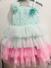 Picture of Pearl embellished Yolk and Layered Tulle frock with Teal and Pink color for 3-4Y