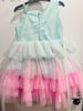 Picture of Pearl embellished Yolk and Layered Tulle frock with Teal and Pink color for 3-4Y