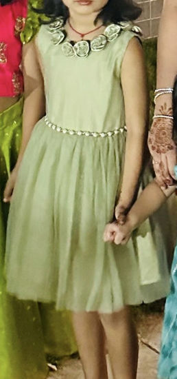 Picture of Sea green net dress from mebaz For 2-4Y