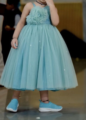 Picture of Sea green party wear frock 2-4y