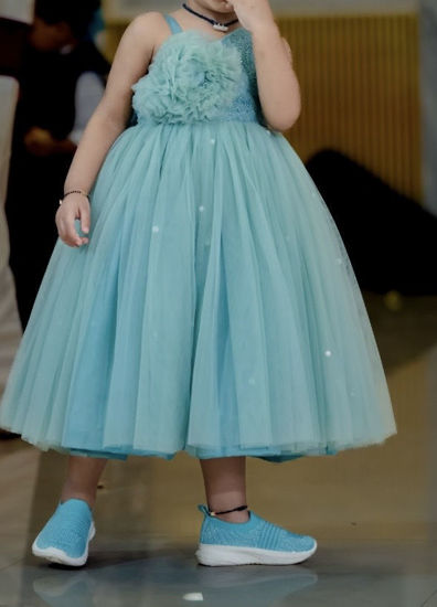 Picture of Sea green party wear frock 2-4y