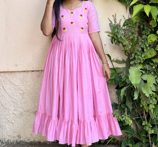 Picture of Mul Cotton Embroided Frock
