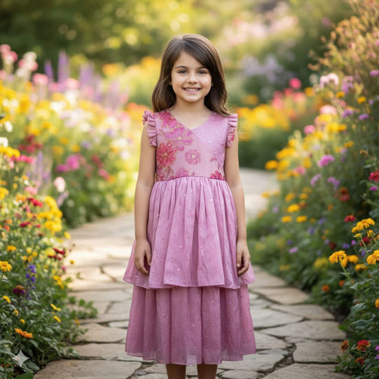 Picture of Never worn Tissue Double Layered Frock For 3-4Y