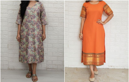 Picture of Combo of Narayanpet Kurta & Floral Kurta