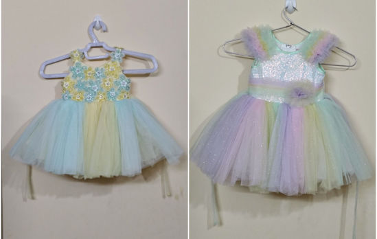 Picture of Baby girl party wear frocks combo For 1Y
