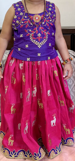 Picture of Beautiful Purple and Pink Silk Lehenga for 2-3 years