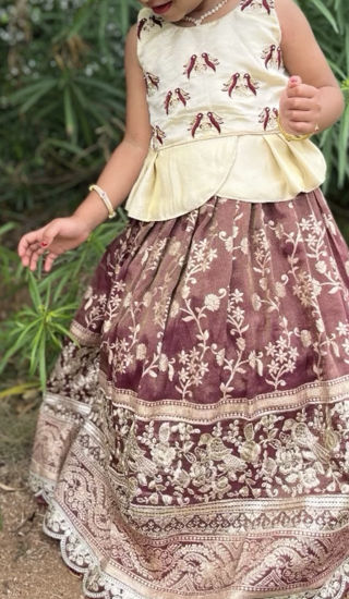 Picture of Tissue lehanga with tissue blouse For 2-4Y