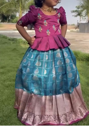 Picture of Semi kanchi pattu lehanga For 2-4Y