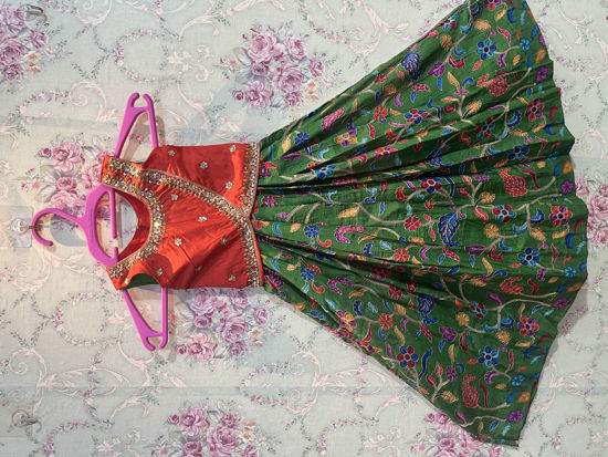 Picture of Kalamkari lehanga with maggam work blouse For 2-4Y