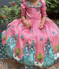 Picture of Cosmos silk long frock with embroidery work on collar neck For 2-4Y