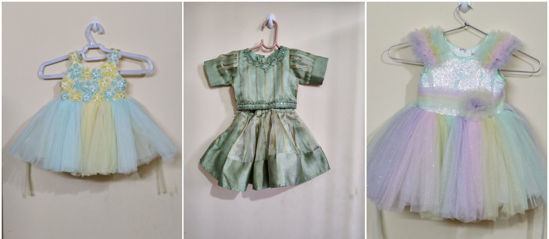 Picture of Combo of Lehenga & 2 party wear frocks For 1Y