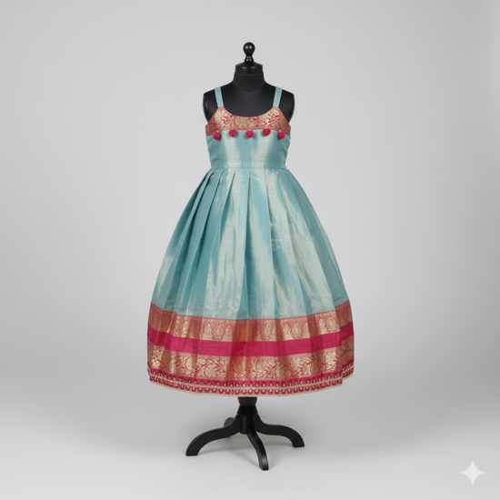 Picture of Tissue silk ethnic gown For 8-10Y