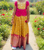 Picture of Yellow and Magenta pavadai set For 6-8Y