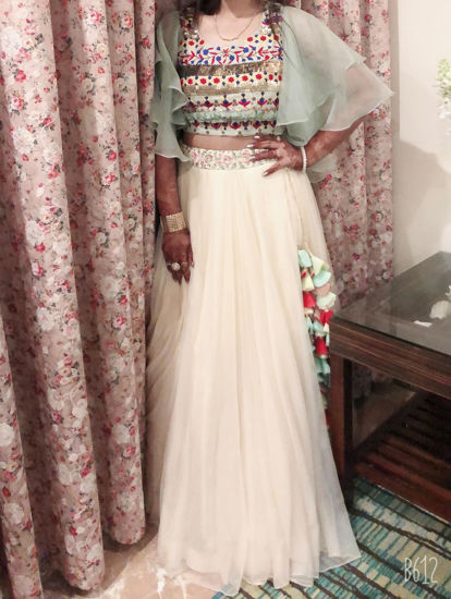 Picture of Indowestern Lehenga with croptop